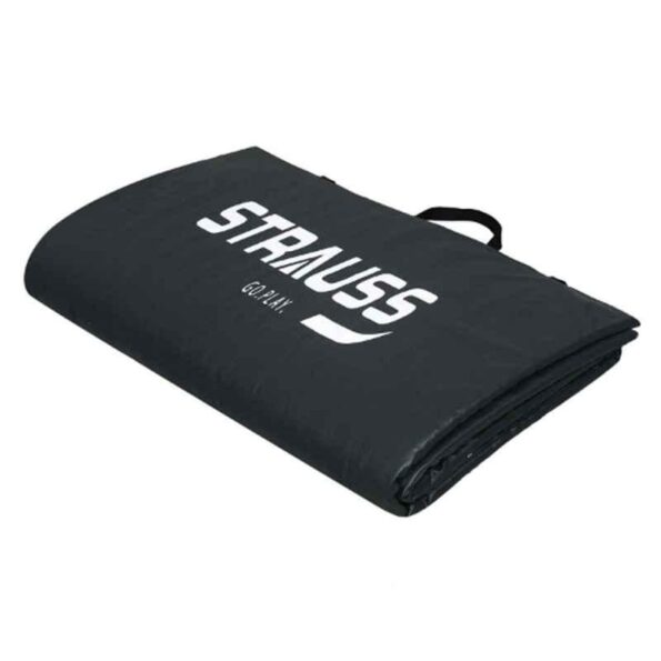 Strauss 66x26 inch EPE Foam & Rexine Black Yoga Exercise Rolling Mat