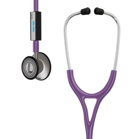 Lifeline Stainless Steel Purple Dual Diaphragm Chest Piece Stethoscope with 2 Way Tube