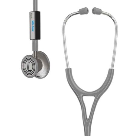 Lifeline Stainless Steel Grey Dual Diaphragm Chest Piece Stethoscope with 2 Way Tube