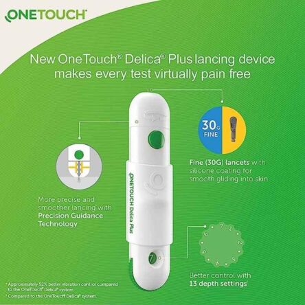 OneTouch 100 Pcs Verio Diabetes Test Strips & 50 Pcs Delica Plus Lancet Combo