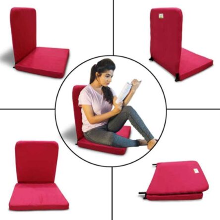 Kawachi Pink Meditation & Yoga Floor Chair with Back Support