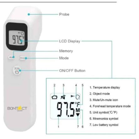 Bonjourretail Multipurpose Digital Infrared Thermometer with Accurate Digital Readings