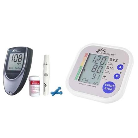 Dr. Morepen BP-02 Blood Pressure Monitor & BG-03 Gluco One Monitor Kit with 50 Test Strips Combo