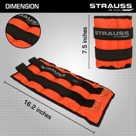 Strauss 41x19x3.5cm Neoprene Orange Adjustable Ankle Weight