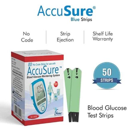AccuSure 50 Pcs Multicolor Blood Glucose Test Strips Set
