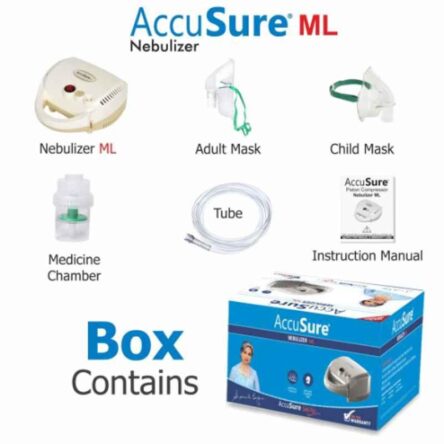 AccuSure ML Nebulizer Compressor Nebulizer Machine with Mouth Piece