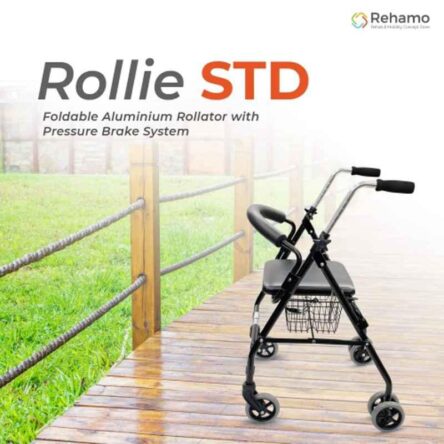 Rehamo Rollie STD 100kg Aluminium Black Rollator