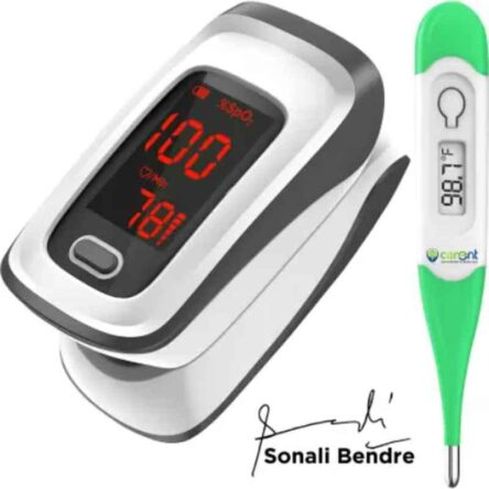 Carent Digital Thermometer & Flinger Tip Pulse Oximeter Set