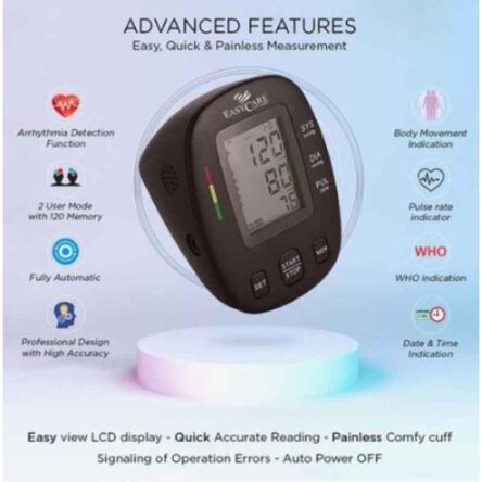 Easycare Black Fully Automatic Arm Style Digital Blood Pressure Monitor