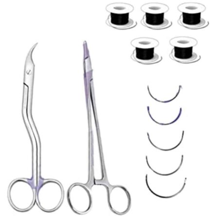 Forgesy Stainless Steel Suturing Thread & Medical Equipment Kit