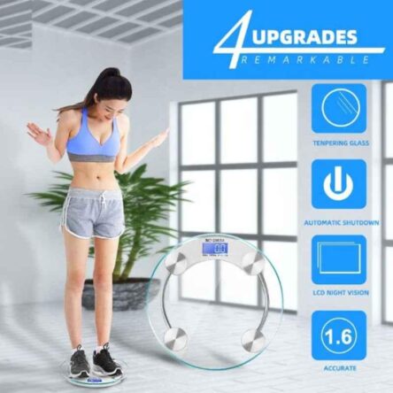 Acu-Check 180kg Glass Transparent Digital Bathroom Smart Weight Scale