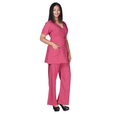 Saraf Poly Cotton Pink Nurse Uniform