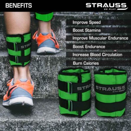 Strauss 38x19x3cm Neoprene Green Adjustable Ankle Weight