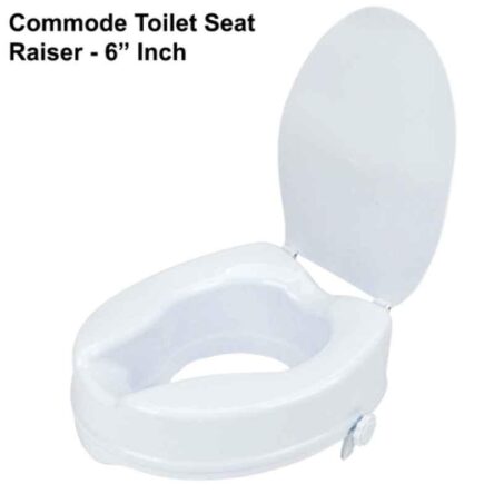 Entros 135kg Easy Fixed 6 inch White Plastic Moulded Raised Toilet Seat with Lid