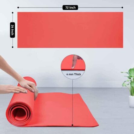 BeatXP 72×24 inch Ethylene Vinyl Acetate Red Yoga Mat