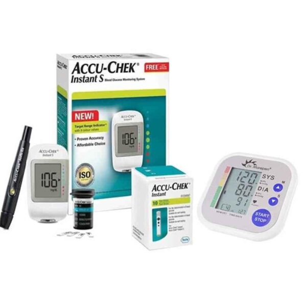 Dr. Morepen BP-02 Blood Pressure Monitor & Accu-Chek Instant S Meter Glucometer