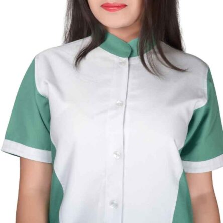 Saraf Cotton & Polyster Green & White Unisex Nurse Scrub Suit