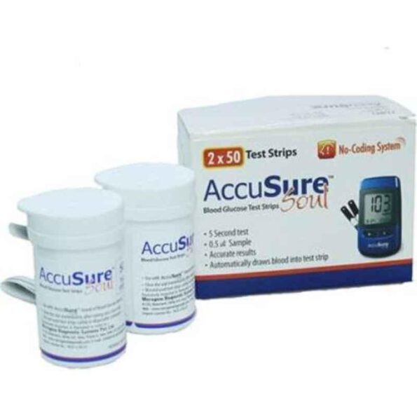 Accusure Soul 100 Pcs Glucometer Test Strips