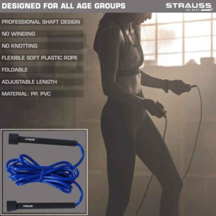 Strauss 17x12x5cm Polyvinyl Chloride Blue Speed Skipping Rope