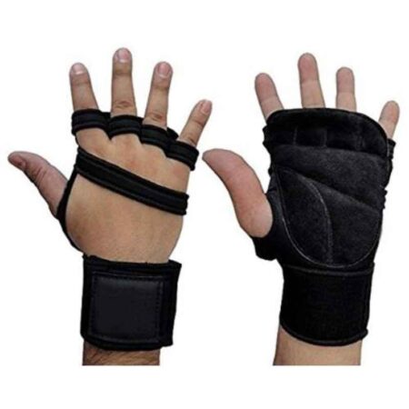 Just Rider Black Fitness Gym Gloves with Wrist Support Men & Women (Pack of 5)