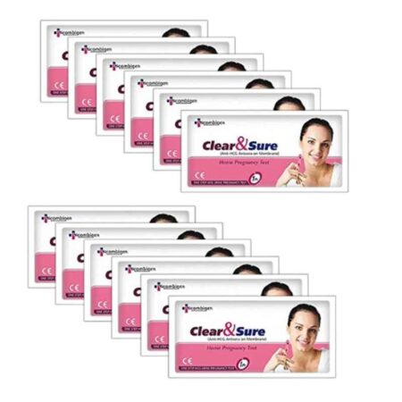 Clear & Sure One Step Urine HCG Pregnancy Test Kit (Pack of 12)