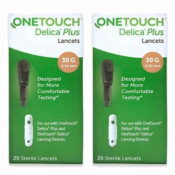 OneTouch 25 Pcs Delica Plus Diabetes Test Lancet Box (Pack of 2)