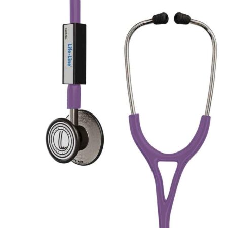 Lifeline Max III Stainless Steel Purple Dual Side Diaphragm Chest Piece Stethoscope with 2 Way Tube