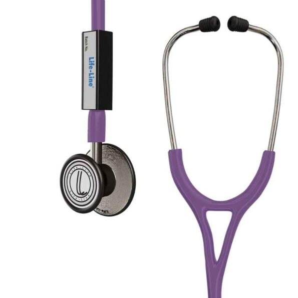 Lifeline Max III Stainless Steel Purple Dual Side Diaphragm Chest Piece Stethoscope with 2 Way Tube