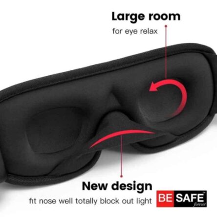 Besafe Forever Mesh Black Sleeping Eye Mask for Men & Women