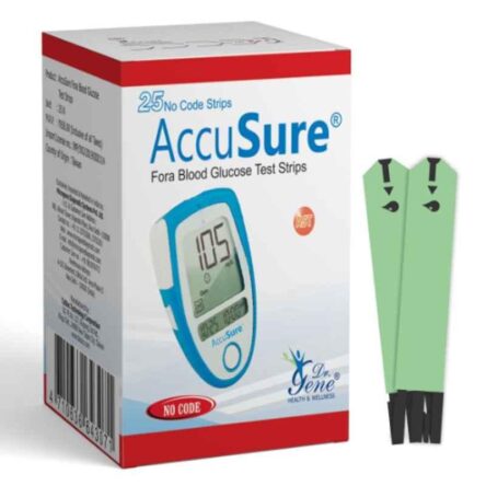 AccuSure Blue Glucometer 25 Pcs Test Strips