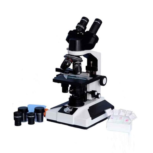 ESAW BM-01 1500x Compound LED Illumination Student Binocular Microscope with Semi-Plan Achro Objectives & Kit