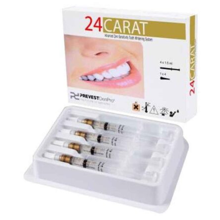 Prevest 24 Carat Pure White 35% 4×1.5ml Syringe & 4 Pcs Applicator Tips Kit