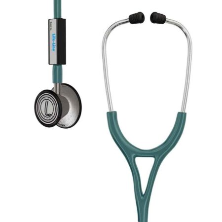 Lifeline Stainless Steel Green Dual Diaphragm Chest Piece Stethoscope with 2 Way Tube