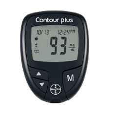 Bayer Contour Plus Black Glucometer with 50 Test Strips & 10 Lancets