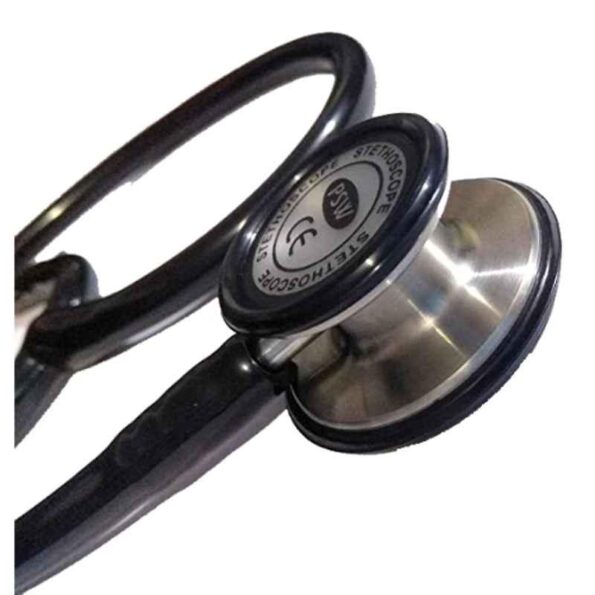PSW Stainless Steel Black Dual Sided Stethoscope Chestpiece