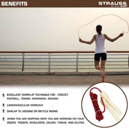 Strauss 23.5×5.5×5.5cm Wooden Red Skipping Rope
