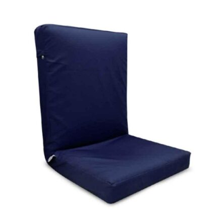 Kawachi Dark Blue Multi Angle Folding Adjustable Recliner Backrest Floor Chair for Relaxation