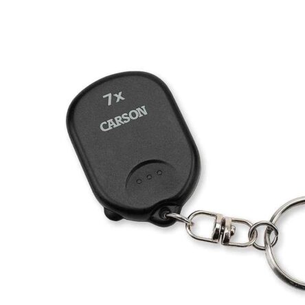 Carson 18mm 7X Plastic Clip & View Pop-Up Retractable Aspheric Keychain Magnifier