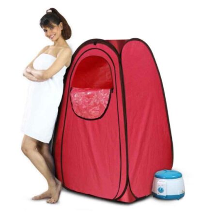 Kawachi 750W 1.5L Reddish Maroon Portable Home Spa Steam Sauna Bath for Full Body with Steam Generator