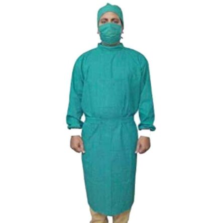 PMPS 4 Pcs Cotton Green Surgeons Gown Set