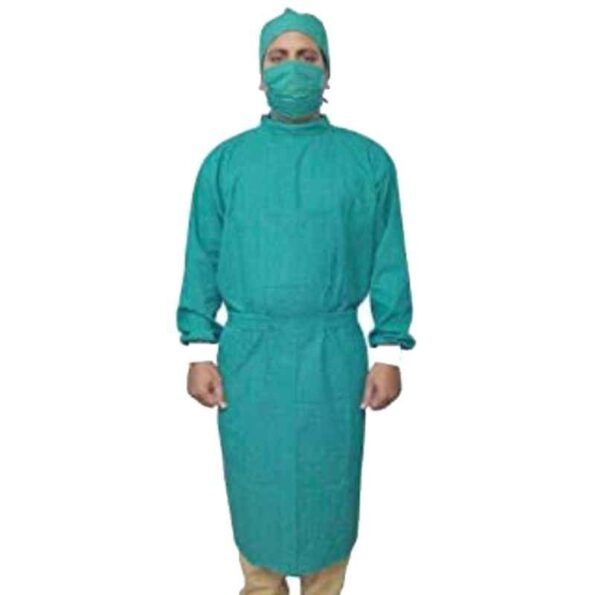 PMPS 4 Pcs Cotton Green Surgeons Gown Set