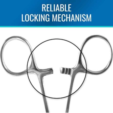 Forgesy NEO19 5 inch Silver Stainless Steel Straight Mosquito Forceps