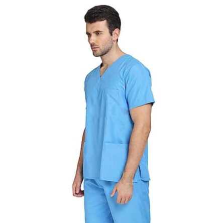 Indosurgicals Polyester & Cotton Blue Scrub Suit