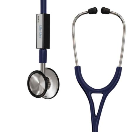 Lifeline Aluminium Dark Blue Single Diaphragm Chest Piece Stethoscope with 2 Way Tube