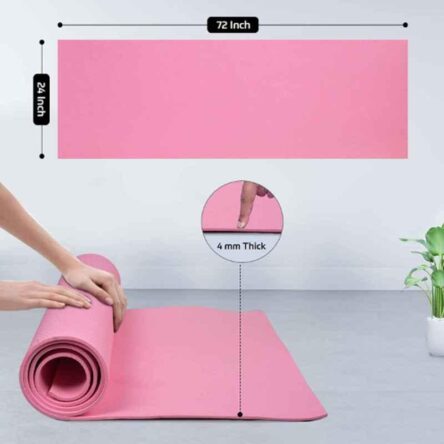 BeatXP 72×24 inch Ethylene Vinyl Acetate Pink Yoga Mat