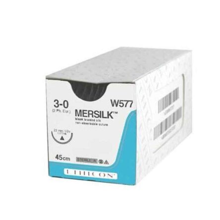 Ethicon NW5100 12 Pcs 3-0 Silver Mersilk Non-Absorbable Suture Box