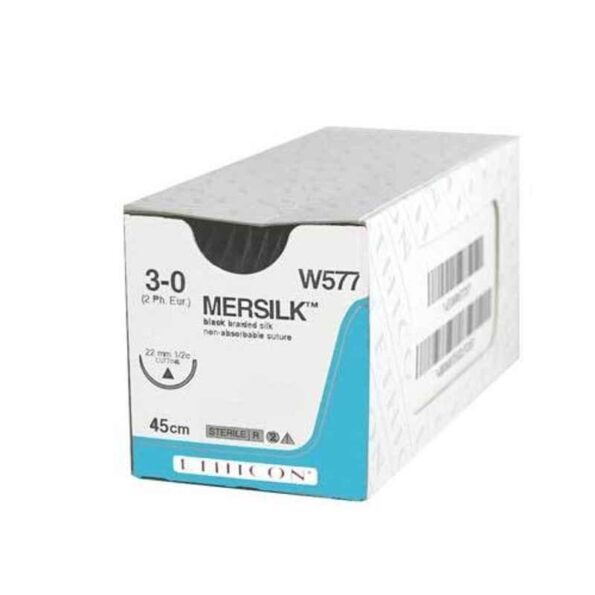 Ethicon NW5100 12 Pcs 3-0 Silver Mersilk Non-Absorbable Suture Box