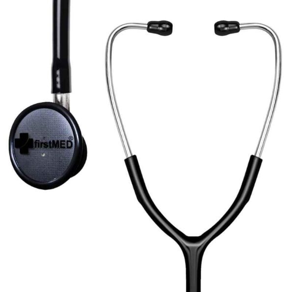 Firstmed Black Professional Diaphragm Stainless Steel Dual Head Stethoscope