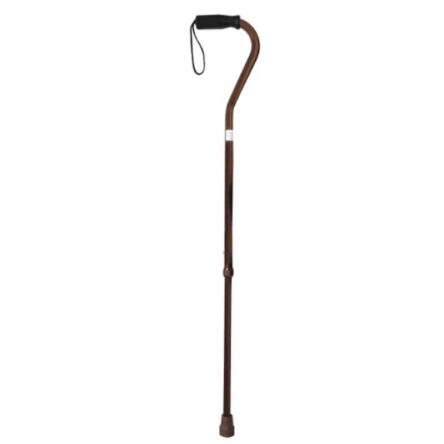 Fidelis Healthcare Aluminium Brown Single S Shape Height Adjustable Walking Stick