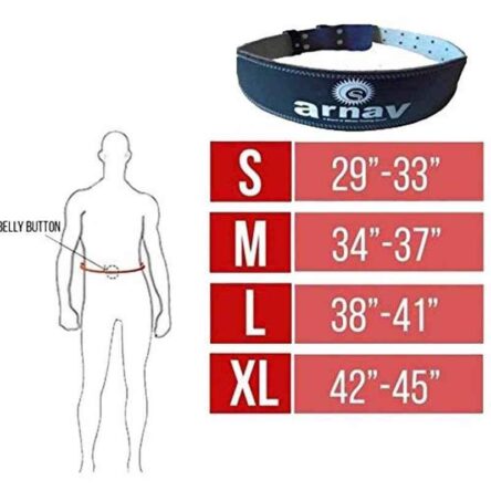 Arnav 6 inch Black Weight Lifting Gym Belt with Back Support